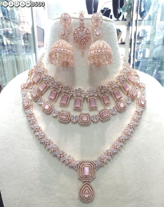 Label Shine Exquisite Fancy Necklace Set with Earrings