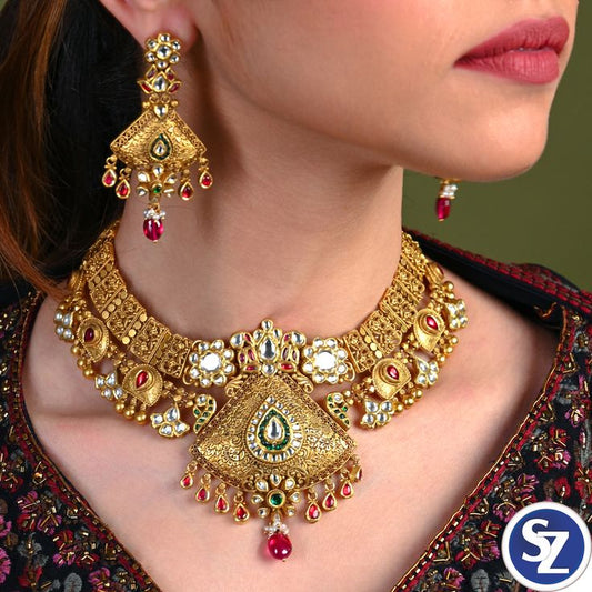 Tanjore Label Shine Necklace set